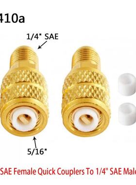 2 Pcs Gold Brass Car AC Cool 5/16 SAE Female Quick Couplers