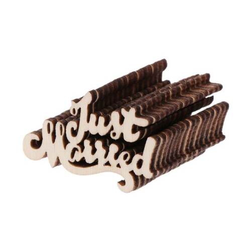 15Pcs Wooden Just Married Table Confetti Scatter Vintage Rus