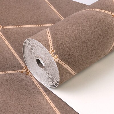 3D Stereo Embossed Soft Pack Wallpaper Modern Diamond Lattic