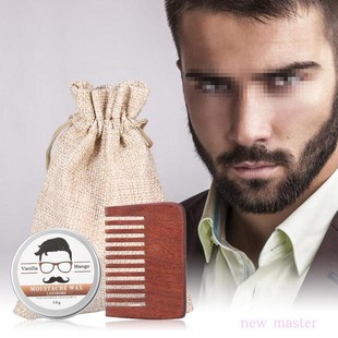 men Beard Balm Mustache Grooming Styling Wax comb胡须蜡生长