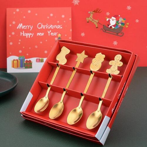 Luxury Christmas Tea-Spoon For Coffee Santa Claus Snowman Lo