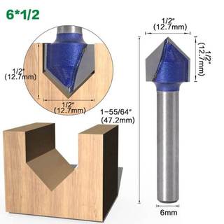 6mm Shank 90 Degree V Groove Router Bit 1/4 5/16 3/8 1/2