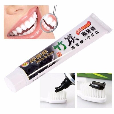 Bamboo Charcoal Toothpaste Tooth Whitening unisex竹炭黑牙膏