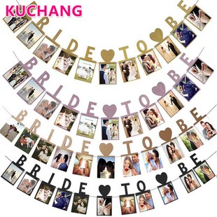 Gold Pink Wedding Photo Frame Banners Bride To Be Banners G