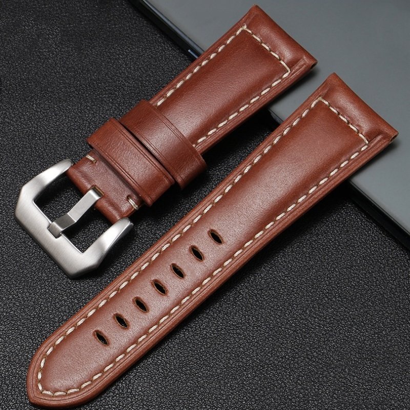 适配沛纳海PAM441柏尼时瑞夫泰格RT机械手表复古油蜡真皮表带24mm,手表,配件,淘宝优惠券,粉丝福利购,淘宝优惠卷