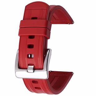 氟橡硅胶开关生耳手表带男款 适配精工华为GT2劳力士黑绿水鬼22mm