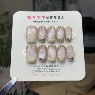 不染-指甲陛下纯手工穿戴甲带钻爆闪定制高级感可拆卸美甲