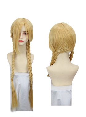 街头霸王 COS 嘉米·怀特 Cammy White 金色麻花辫 动漫假发
