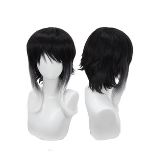 文豪野犬  芥川龙之介 打毛头顶反翘渐变色 cosplay动漫cos假发