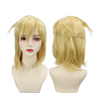 林克 塞尔达传说 荒野之息 cos男主浅金色动漫短发 cosplay假发