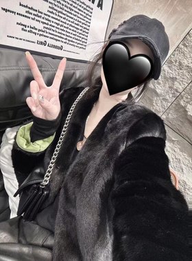 2023冬季新款进口水貂毛温柔年轻款貂皮大衣女V领短款皮草外套女
