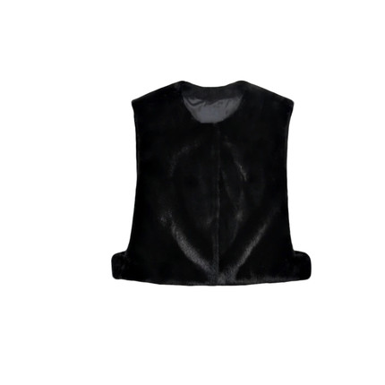 2025新款进口小母貂披肩短款背心貂皮大衣马甲气质水貂皮草坎肩女