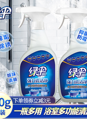 绿伞瓷砖清洁剂洁瓷净660g*2瓶卫生间地砖不锈钢清洗地板瓷洁净