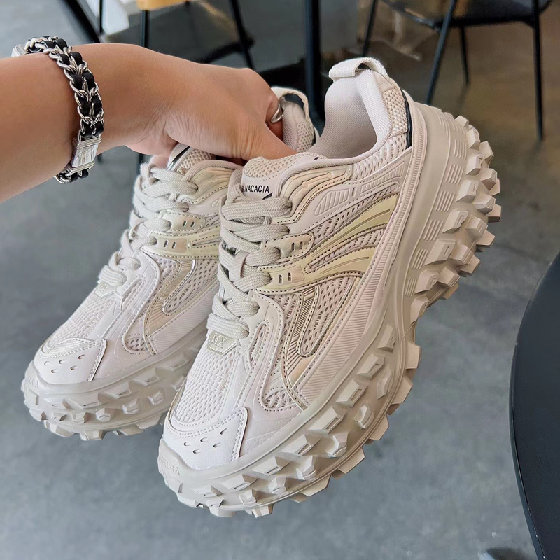 老爹鞋女夏季网面透气榴莲底轻便增高厚底显脚小真皮运动休闲网鞋