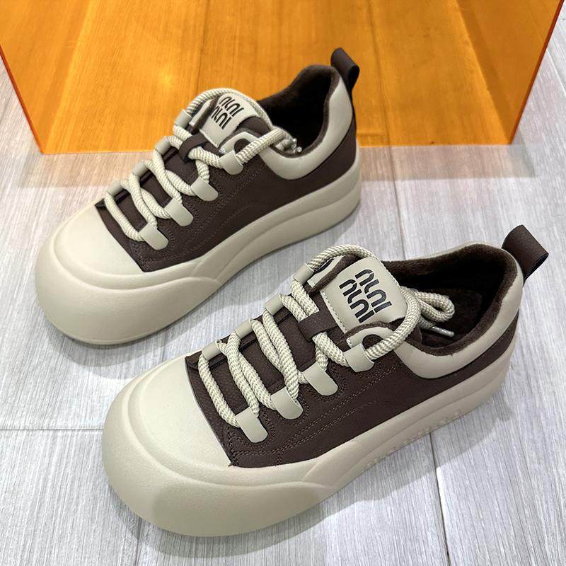 板鞋女2024秋新款厚底增高加绒保暖不累脚真皮软底丑萌面包鞋棉鞋,女鞋,休闲板鞋,淘宝优惠券,粉丝福利购,淘宝优惠卷