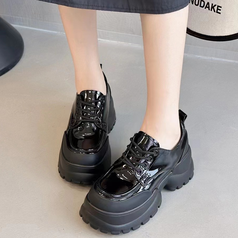 松糕底英伦风乐福鞋加绒小皮鞋女