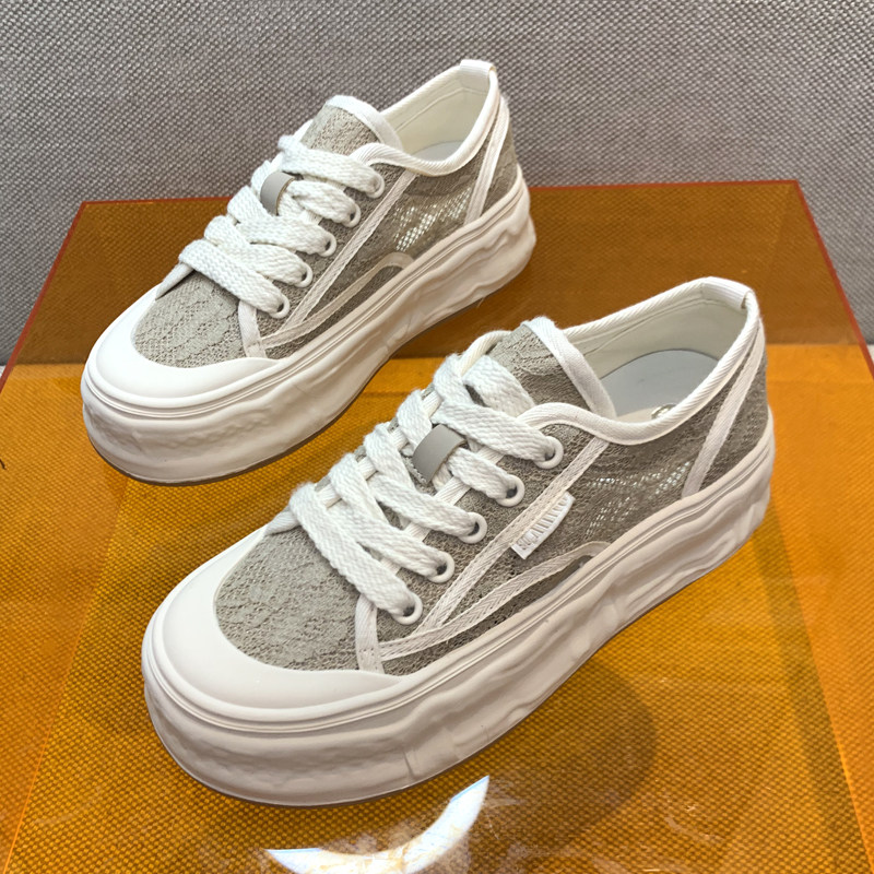 薄网板鞋女2025夏新款百搭休闲厚底蕾丝小香风溶解透气网面渔夫鞋,女鞋,休闲板鞋,淘宝优惠券,粉丝福利购,淘宝优惠卷