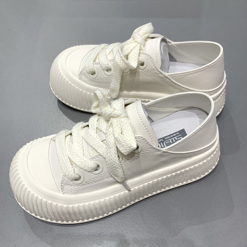 小白鞋板鞋韩版休闲厚底大头圆头