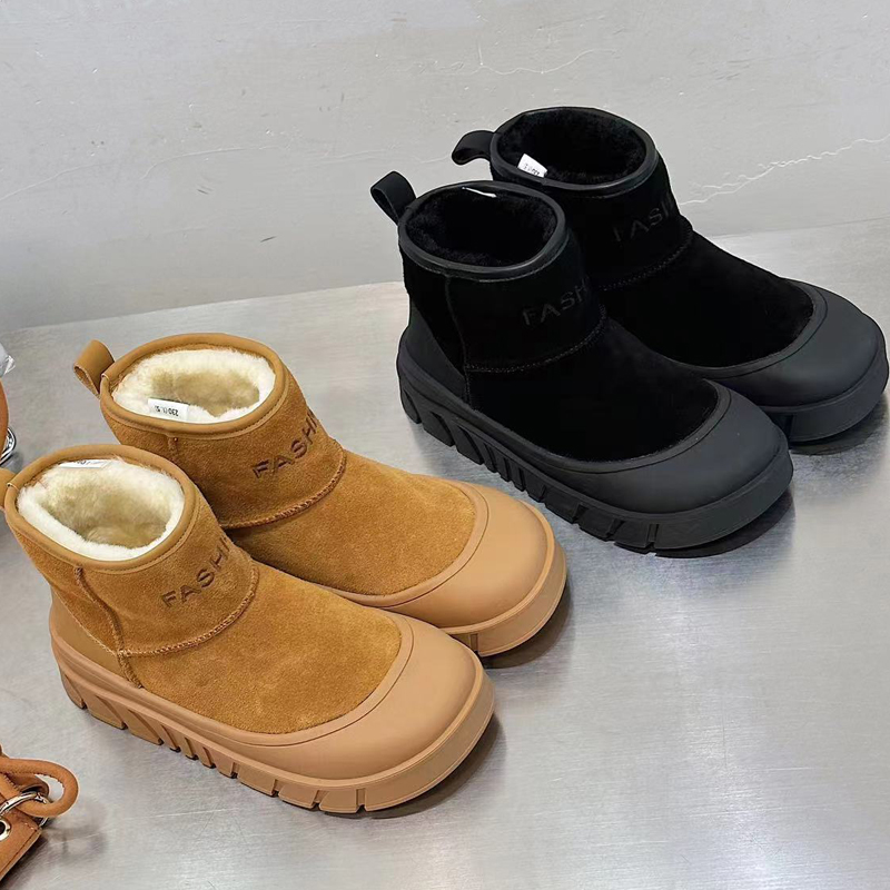 羊毛防滑厚底雪地靴棉鞋冬季防滑