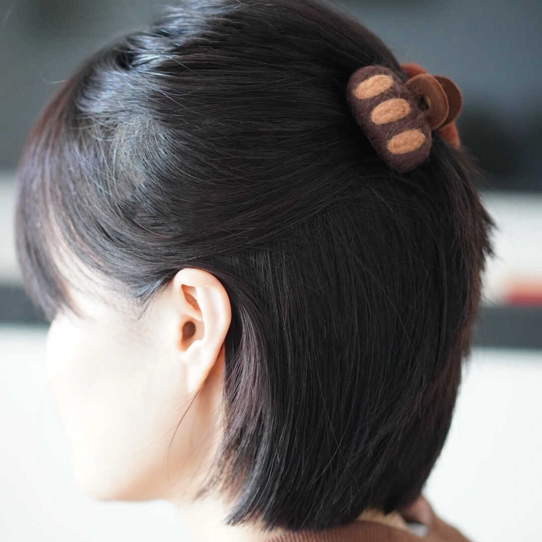 原创手工可爱法棍羊毛毡鲨鱼夹