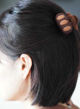 woou萌玩可爱手工羊毛毡小号少女女童巧法棍发夹鲨鱼夹抓夹发饰