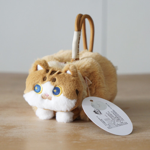 MEWJI妙吉原创可爱猫咪毛绒狸花猫面包斜挎包小挂包零钱包小礼物