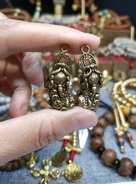 实心黄铜貔貅一对黄铜