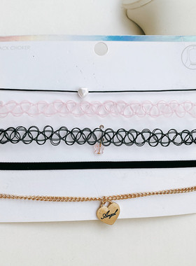 欧美时尚个性简约小众设计感弹力choker颈链项圈叠戴项链锁骨链