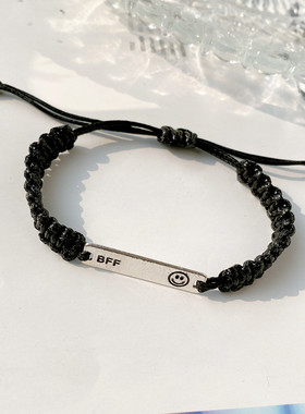 笑脸手链可调节抽拉叠戴手绳