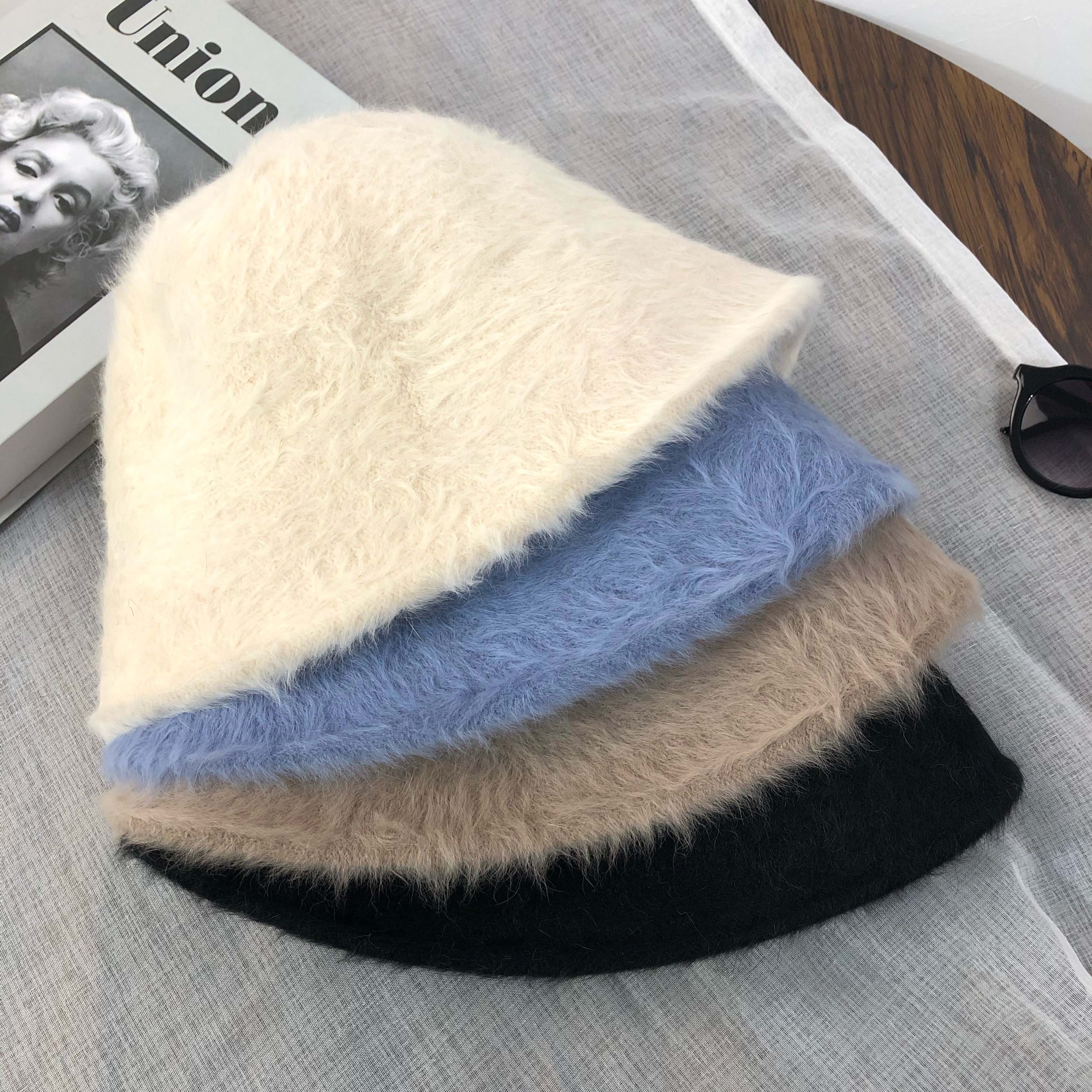 一眼就心动兔毛保暖秋冬水桶帽