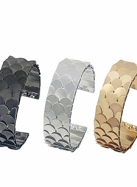 百搭饰品银色开口学生宽边手镯