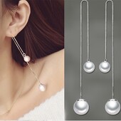 小众纯银珍珠耳环长款 轻奢高级感气质时尚 耳坠耳线女 爆款 2025新款