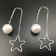 925纯银防过敏珍珠五角星长款 耳线女流苏耳环日韩国简约气质耳坠