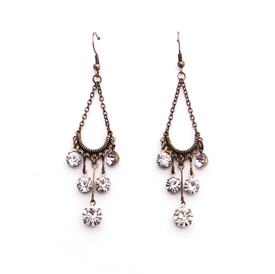 古早复古长款气质流苏女夸张耳坠