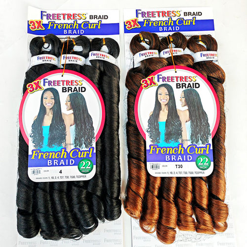 22 loose wave hair braid 3x french curl 跨境非洲欧美长卷假发
