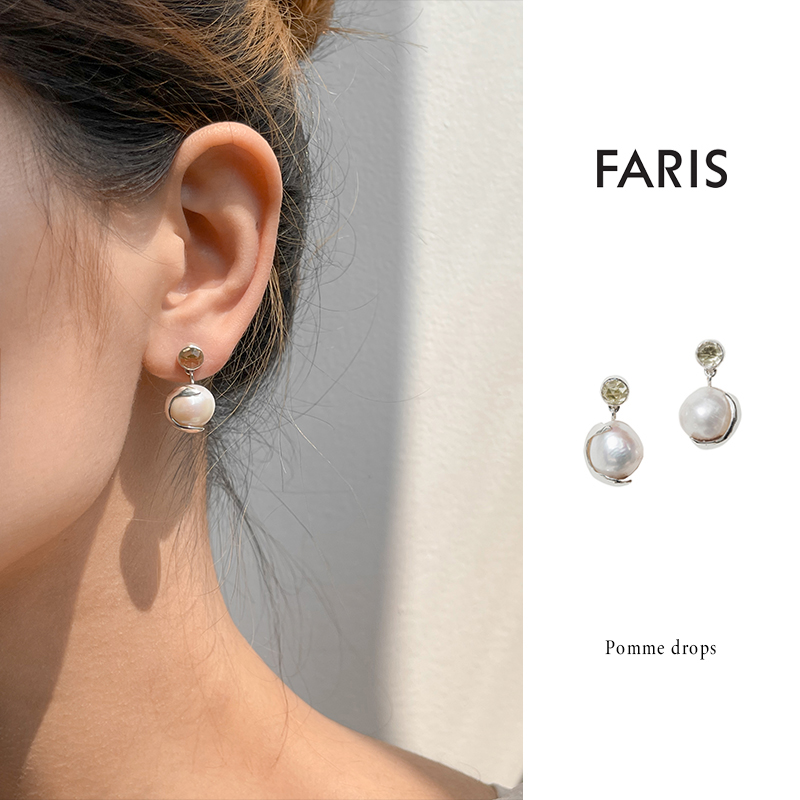 正品Faris美国小众设计纯银珍珠耳环欧美个性高级感耳饰女
