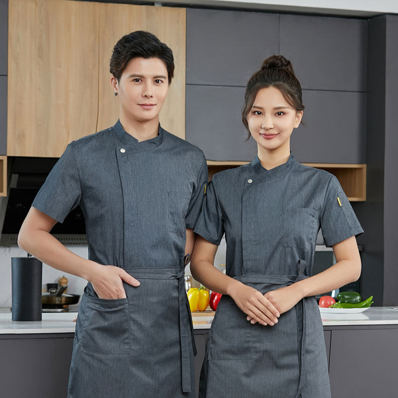 厨师工作服男高档酒店烘焙西餐厅厨房高级夏季长袖短袖套装定制女