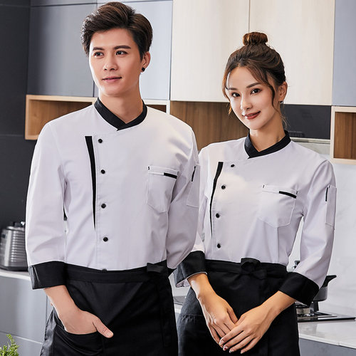 高档厨师服长袖男饭店后厨房工作服短袖蛋糕店面点烘焙师夏服装女