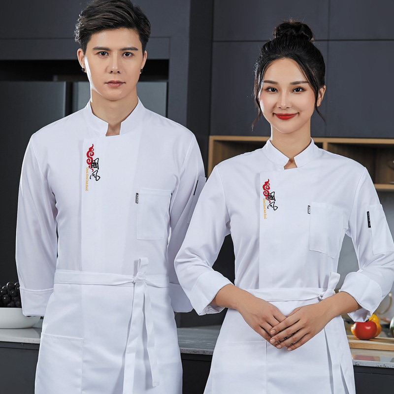 高档餐饮厨师工作服短袖男酒楼饭店后厨烘焙面点蛋糕夏装长袖透气