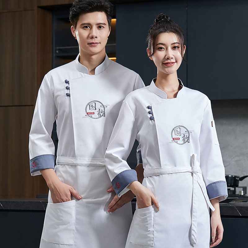 饭店厨师服长袖工作服餐饮工衣