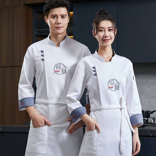 饭店厨师服长袖工作服餐饮工衣
