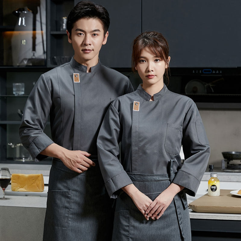厨师服长袖秋冬餐厅饭店烘焙烧烤