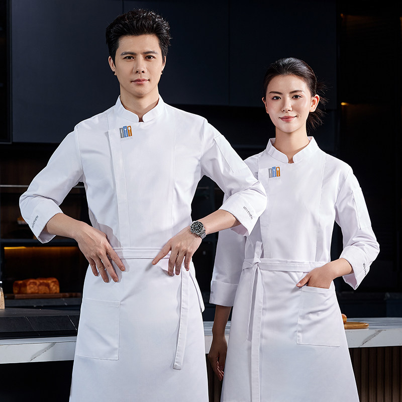 酒店厨师服长袖秋冬男酒楼餐饮食堂后厨工装面点烘焙师服装女定制