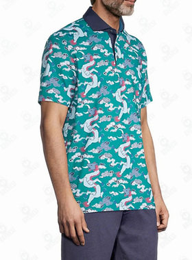 跨境新款夏季男款高尔夫运动Polo