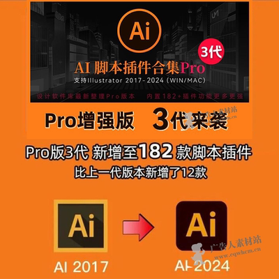 2024全新AI脚本插件合集Pro版3代 内含182款脚本插件 AI 2017-202