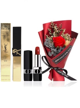 【黑色礼盒款】小金条1966+传奇红唇丝绒哑光999 720