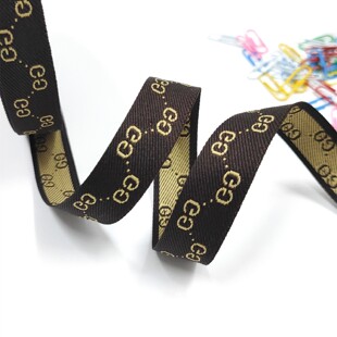 2CM咖啡色英文字母提花织带服装裤子装饰DIY辅料丝带绸带布带绑带