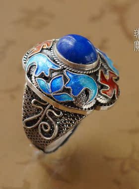 天醉禅悟925纯银掐丝珐琅女