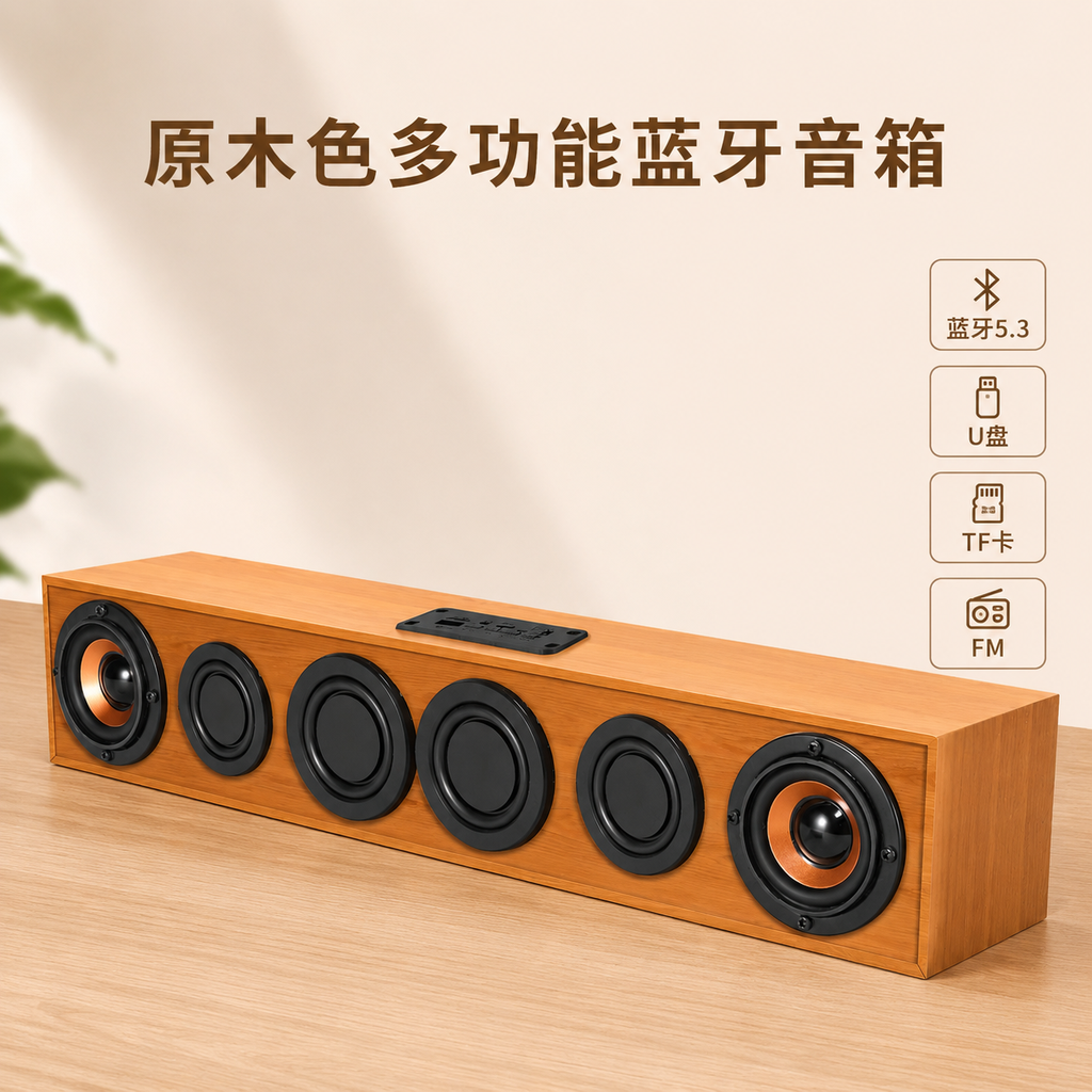 音响桌面双声3.5MM音频蓝牙5.3立体音效便携带电池电脑手持音箱