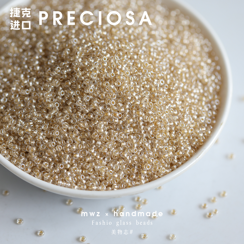独角兽金色染芯玻璃珠2mm